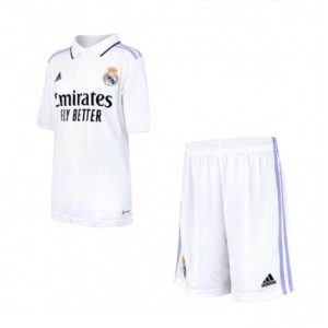 Kids Real Madrid Thuis tenue 2022-23 Korte Mouw (+ Korte broeken)