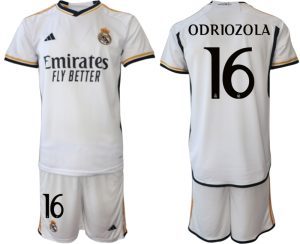 Real Madrid Alvaro Odriozola #16 Thuis tenue Mensen 2023-24 Korte Mouw (+ Korte broeken)