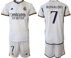 Real Madrid Cristiano Ronaldo #7 Thuis tenue Mensen 2023-24 Korte Mouw (+ Korte broeken)