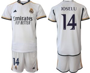 Real Madrid Joselu #14 Thuis tenue Mensen 2023-24 Korte Mouw (+ Korte broeken)