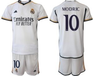Real Madrid Luka Modric #10 Thuis tenue Mensen 2023-24 Korte Mouw (+ Korte broeken)
