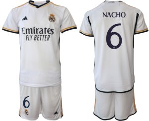 Real Madrid Nacho #6 Thuis tenue Mensen 2023-24 Korte Mouw (+ Korte broeken)