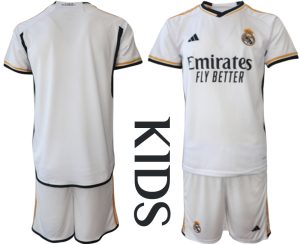 Real Madrid Thuis tenue Kids 2023-24 Korte Mouw (+ Korte broeken)