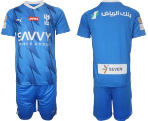 Al-Hilal SFC Thuis tenue Voetbalshirts 2023-24 Korte Mouw (+ Korte broeken)