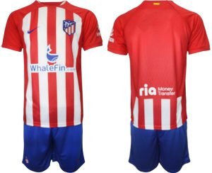 Atletico Madrid Thuis tenue Voetbalshirts 2023-24 Korte Mouw (+ Korte broeken)