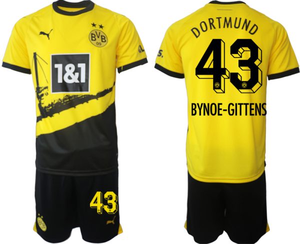 Borussia Dortmund Jamie Bynoe-Gittens #43 Thuis tenue Voetbalshirts 2023-24 Korte Mouw (+ Korte broeken)