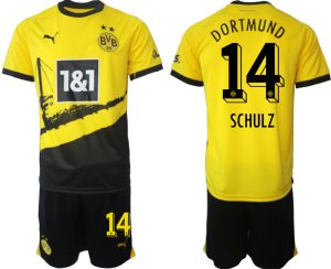Borussia Dortmund Nico Schulz #14 Thuis tenue Voetbalshirts 2023-24 Korte Mouw (+ Korte broeken)