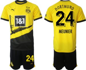 Borussia Dortmund Thomas Meunier #24 Thuis tenue Voetbalshirts 2023-24 Korte Mouw (+ Korte broeken)