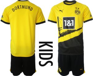 Borussia Dortmund Thuis tenue Kids 2023-24 Korte Mouw (+ Korte broeken)