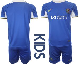 Chelsea Thuis tenue Voetbalshirts Infinite Athlete 2023-24 Kids Korte Mouw (+ Korte broeken)