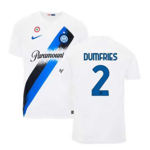 Inter Milan Denzel Dumfries #2 Uit tenue Voetbalshirts 2023-24 Korte Mouw