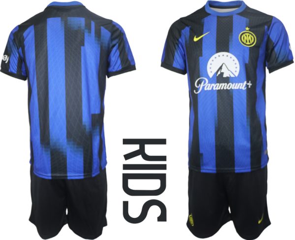 Inter Milan Thuis tenue Kids 2023-24 Korte Mouw (+ Korte broeken)