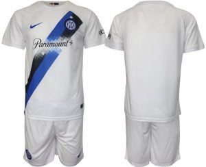 Inter Milan Uit tenue Voetbalshirts 2023-24 Korte Mouw (+ Korte broeken)