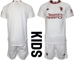 Kids Manchester United Derde tenue Voetbalshirts 2023-24 Korte Mouw (+ Korte broeken)