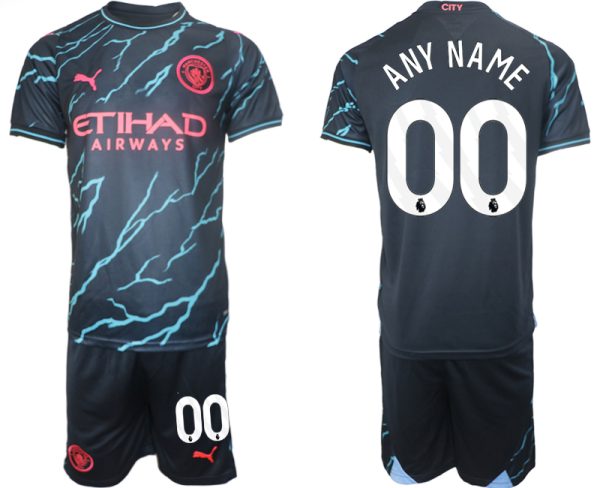 Manchester City Any Name Derde tenue Voetbalshirts 2023-24 Korte Mouw (+ Korte broeken)