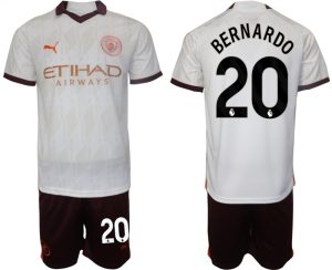 Manchester City Bernardo Silva #20 Uit tenue Voetbalshirts 2023-24 Korte Mouw (+ Korte broeken)