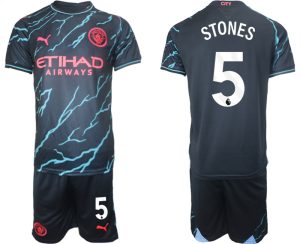 Manchester City John Stones #5 Derde tenue Voetbalshirts 2023-24 Korte Mouw (+ Korte broeken)