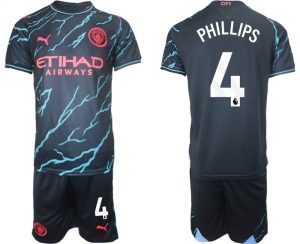 Manchester City Kalvin Phillips #4 Derde tenue Voetbalshirts 2023-24 Korte Mouw (+ Korte broeken)