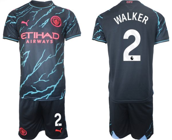Manchester City Kyle Walker #2 Derde tenue Voetbalshirts 2023-24 Korte Mouw (+ Korte broeken)