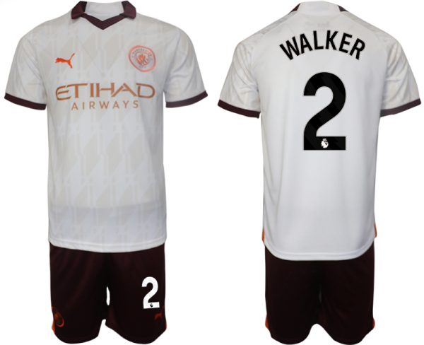 Manchester City Kyle Walker #2 Uit tenue Voetbalshirts 2023-24 Korte Mouw (+ Korte broeken)