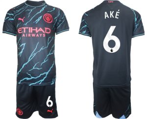 Manchester City Nathan Ake #6 Derde tenue Voetbalshirts 2023-24 Korte Mouw (+ Korte broeken)