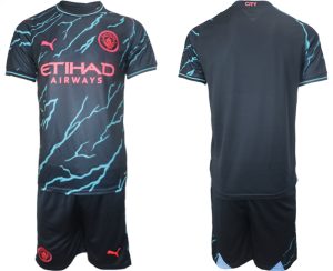 Manchester City Voetbalshirts Derde tenue 2023-24 Korte Mouw (+ Korte broeken)