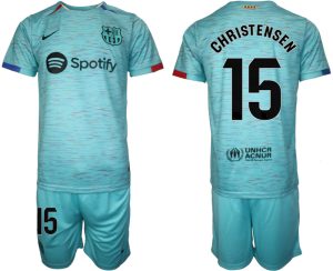 Barcelona Andreas Christensen #15 Derde tenue Voetbalshirts 2023-24 Korte Mouw (+ Korte broeken)