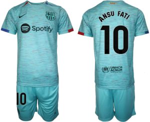 Barcelona Ansu Fati #10 Derde tenue Voetbalshirts 2023-24 Korte Mouw (+ Korte broeken)