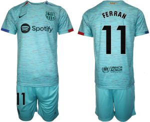 Barcelona Ferran Torres #11 Derde tenue Voetbalshirts 2023-24 Korte Mouw (+ Korte broeken)