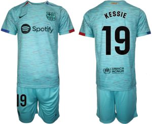 Barcelona Franck Kessie #19 Derde tenue Voetbalshirts 2023-24 Korte Mouw (+ Korte broeken)