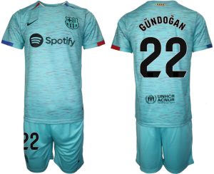 Barcelona Ilkay Gundogan #22 Derde tenue Voetbalshirts 2023-24 Korte Mouw (+ Korte broeken)