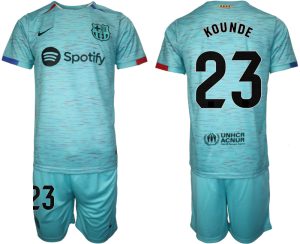 Barcelona Jules Kounde #23 Derde tenue Voetbalshirts 2023-24 Korte Mouw (+ Korte broeken)