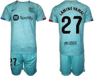 Barcelona Lamine Yamal #27 Derde tenue Voetbalshirts 2023-24 Korte Mouw (+ Korte broeken)