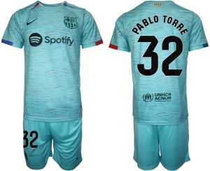 Barcelona Pablo Torre #32 Derde tenue Voetbalshirts 2023-24 Korte Mouw (+ Korte broeken)