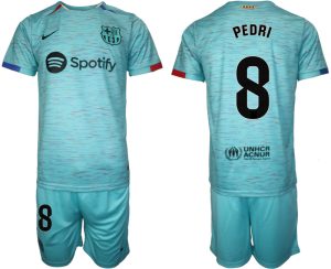 Barcelona Pedri #8 Derde tenue Voetbalshirts 2023-24 Korte Mouw (+ Korte broeken)