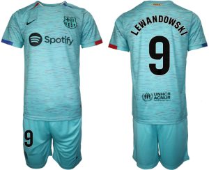 Barcelona Robert Lewandowski #9 Derde tenue Voetbalshirts 2023-24 Korte Mouw (+ Korte broeken)