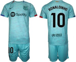Barcelona Ronaldinho #10 Derde tenue Voetbalshirts 2023-24 Korte Mouw (+ Korte broeken)