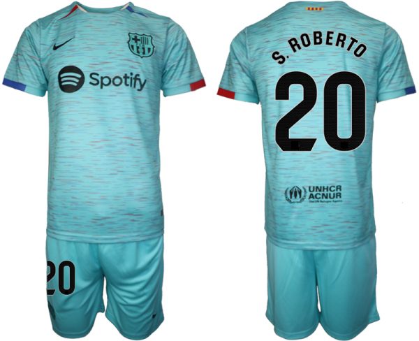 Barcelona Sergi Roberto #20 Derde tenue Voetbalshirts 2023-24 Korte Mouw (+ Korte broeken)