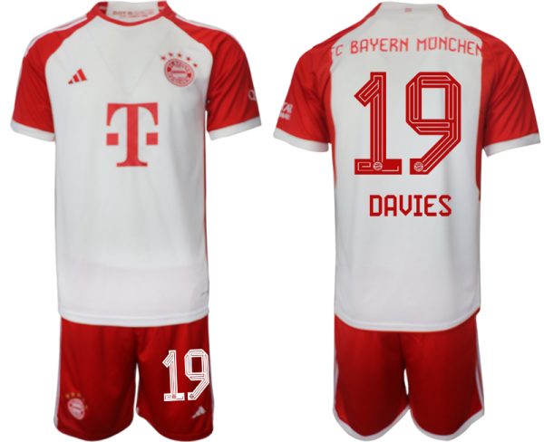 Bayern Munich Alphonso Davies #19 Thuis tenue Voetbalshirts 2023-24 Korte Mouw (+ Korte broeken)