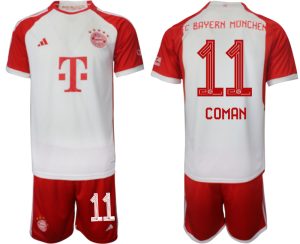 Bayern Munich Kingsley Coman #11 Thuis tenue Voetbalshirts 2023-24 Korte Mouw (+ Korte broeken)