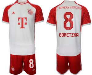 Bayern Munich Leon Goretzka #8 Thuis tenue Voetbalshirts 2023-24 Korte Mouw (+ Korte broeken)