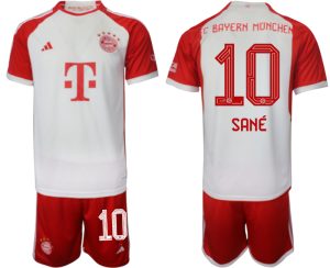 Bayern Munich Leroy Sane #10 Thuis tenue Voetbalshirts 2023-24 Korte Mouw (+ Korte broeken)