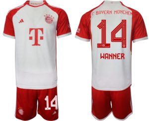Bayern Munich Paul Wanner #14 Thuis tenue Voetbalshirts 2023-24 Korte Mouw (+ Korte broeken)