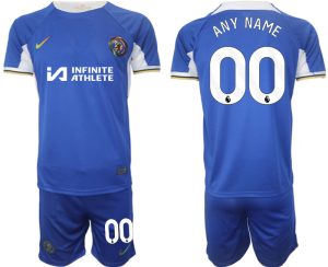 Chelsea Any Name Thuis tenue Voetbalshirts 2023-24 Korte Mouw (+ Korte broeken)