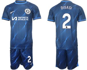 Chelsea Axel Disasi #2 Uit tenue Voetbalshirts 2023-24 Korte Mouw (+ Korte broeken)