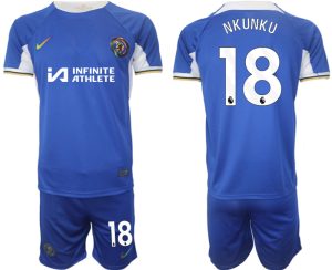 Chelsea Christopher Nkunku #18 Thuis tenue Voetbalshirts 2023-24 Korte Mouw (+ Korte broeken)