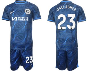 Chelsea Conor Gallagher #23 Uit tenue Voetbalshirts 2023-24 Korte Mouw (+ Korte broeken)