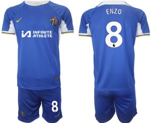 Chelsea Enzo Fernández #8 Thuis tenue Voetbalshirts 2023-24 Korte Mouw (+ Korte broeken)