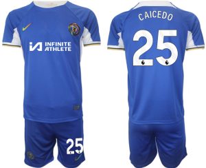 Chelsea Moises Caicedo #25 Thuis tenue Voetbalshirts 2023-24 Korte Mouw (+ Korte broeken)
