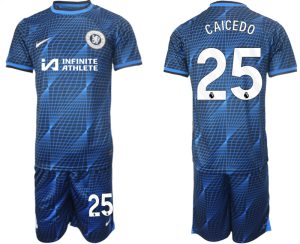 Chelsea Moises Caicedo #25 Uit tenue Voetbalshirts 2023-24 Korte Mouw (+ Korte broeken)